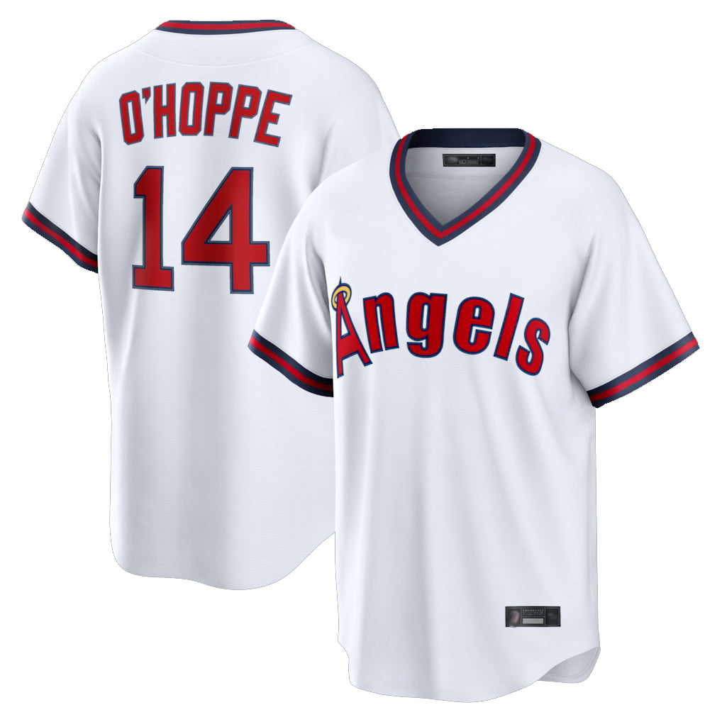 LA.Angels #14 Logan O'Hoppe Player White T-shirt Home Game Fdoa Stitched Jerseys