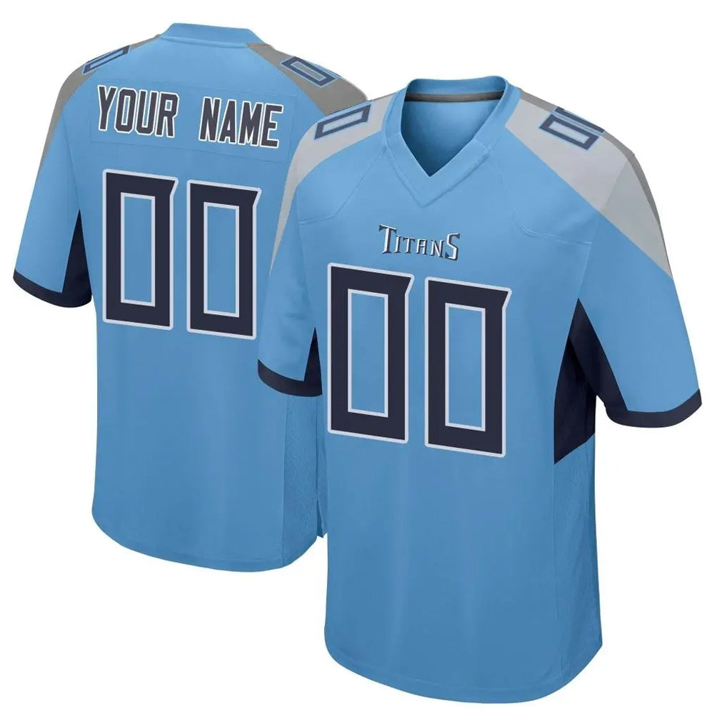 Custom T.Titans Light Blue Home Game Any Name & Numbers Gdoa Stitched Jerseys