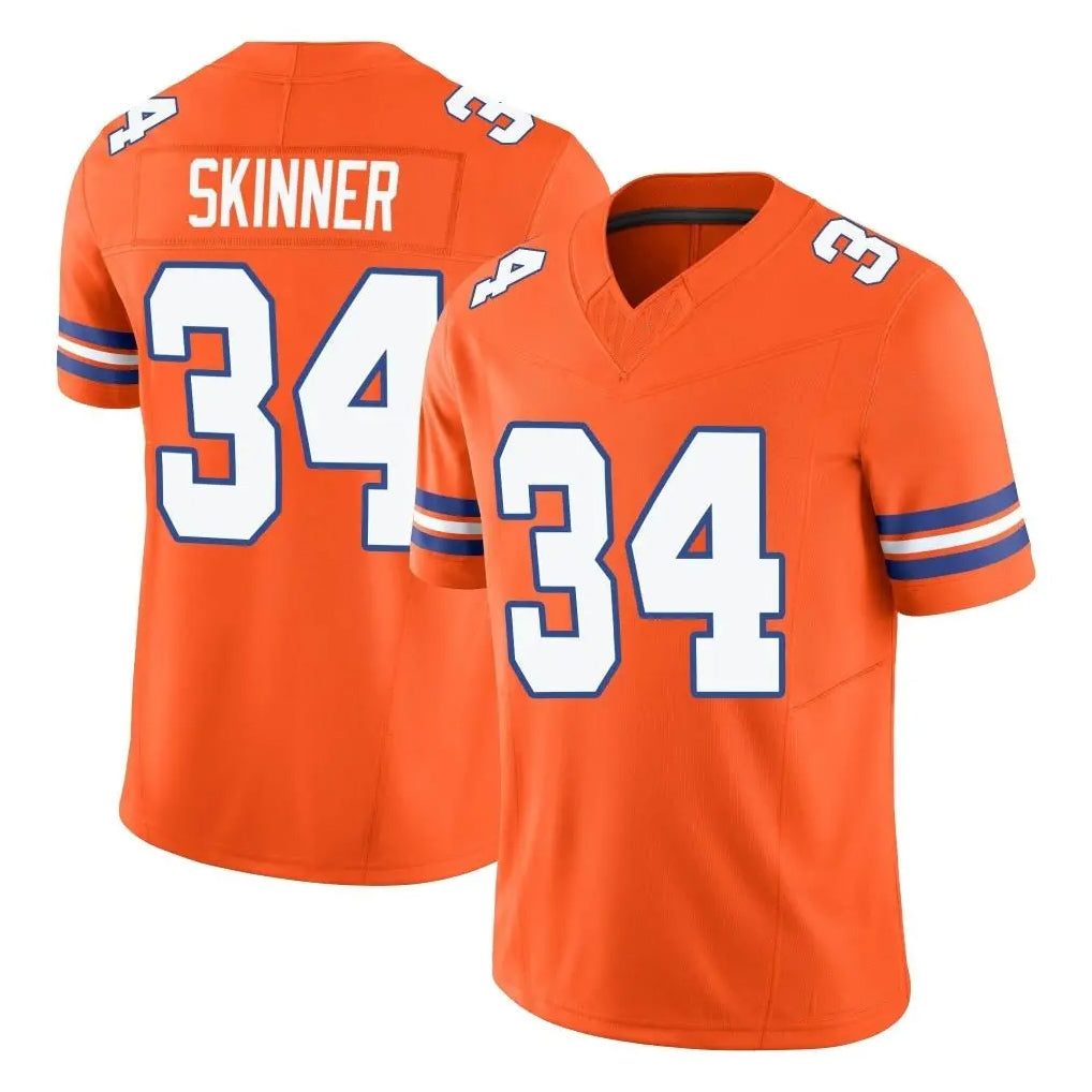 D.Broncos #34 JL Skinner Player Orange Limited Alternate Vapor F.U.S.E. Throwback Game Gdoa Stitched Jerseys