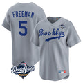 LA.Dodgers #5 Freddie Freeman Player Gray World Series Game Limited Home Fdoa Stitched Jerseys