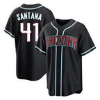 A.Diamondbacks #41 Carlos Santana Player Black Home Game Gdoa Stitched Jerseys