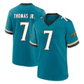 J.Jaguars #7 Brian Thomas Jr. Player Teal Prowler Throwback Limited Home Game Gdoa Stitched Jerseys