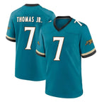 J.Jaguars #7 Brian Thomas Jr. Player Teal Prowler Throwback Limited Home Game Gdoa Stitched Jerseys
