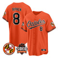 B.Orioles #8 Cal Ripken Player Orange 30th Anniversary of 2131 Home Game Gdoa Stitched Jerseys