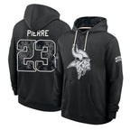 MN.Vikings #23 James Pierre Player 2026 Black Logo Pullover Hoodies Limited Game Gdoa Stitched Jerseys