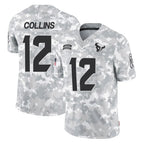 H.Texans #12 Nico Collins Player Arctic Camo Salute To Service Limited Game Gdoa Stitched Jerseys