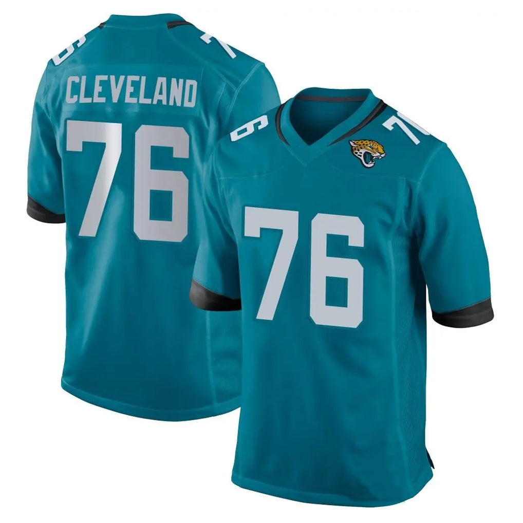 J.Jaguars #76 Ezra Cleveland Player Teal Home Game Gdoa Stitched Jerseys