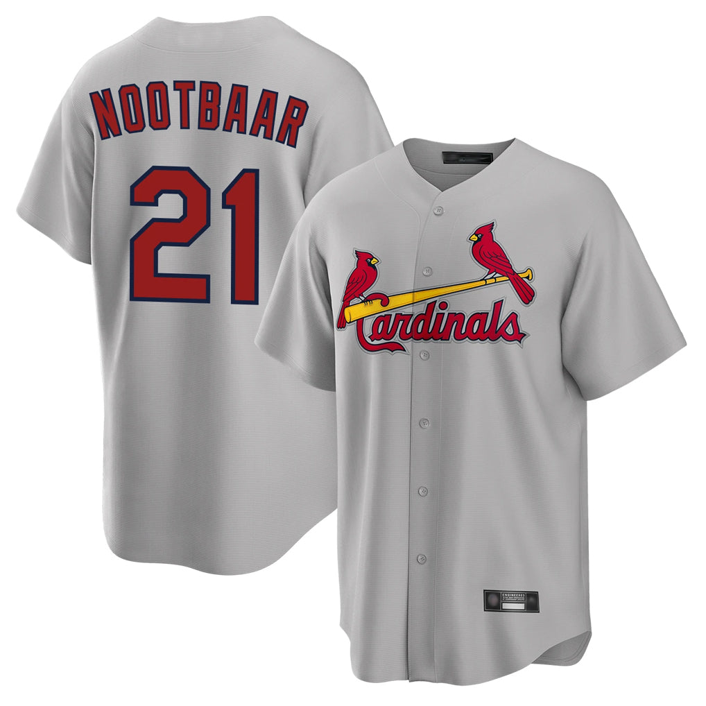 St. Louis Cardinals #21 Lars Nootbaar Player Gary Home Game Fdoa Stitched Jerseys