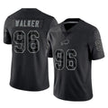 B.Bills #96 Deone Walker Player Black RFLCTV Limited Gdoa Stitched Jerseys