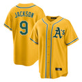 Athletics #9 Reggie Jackson Player Gold Alternate Home Game Gdoa Stitched Jerseys