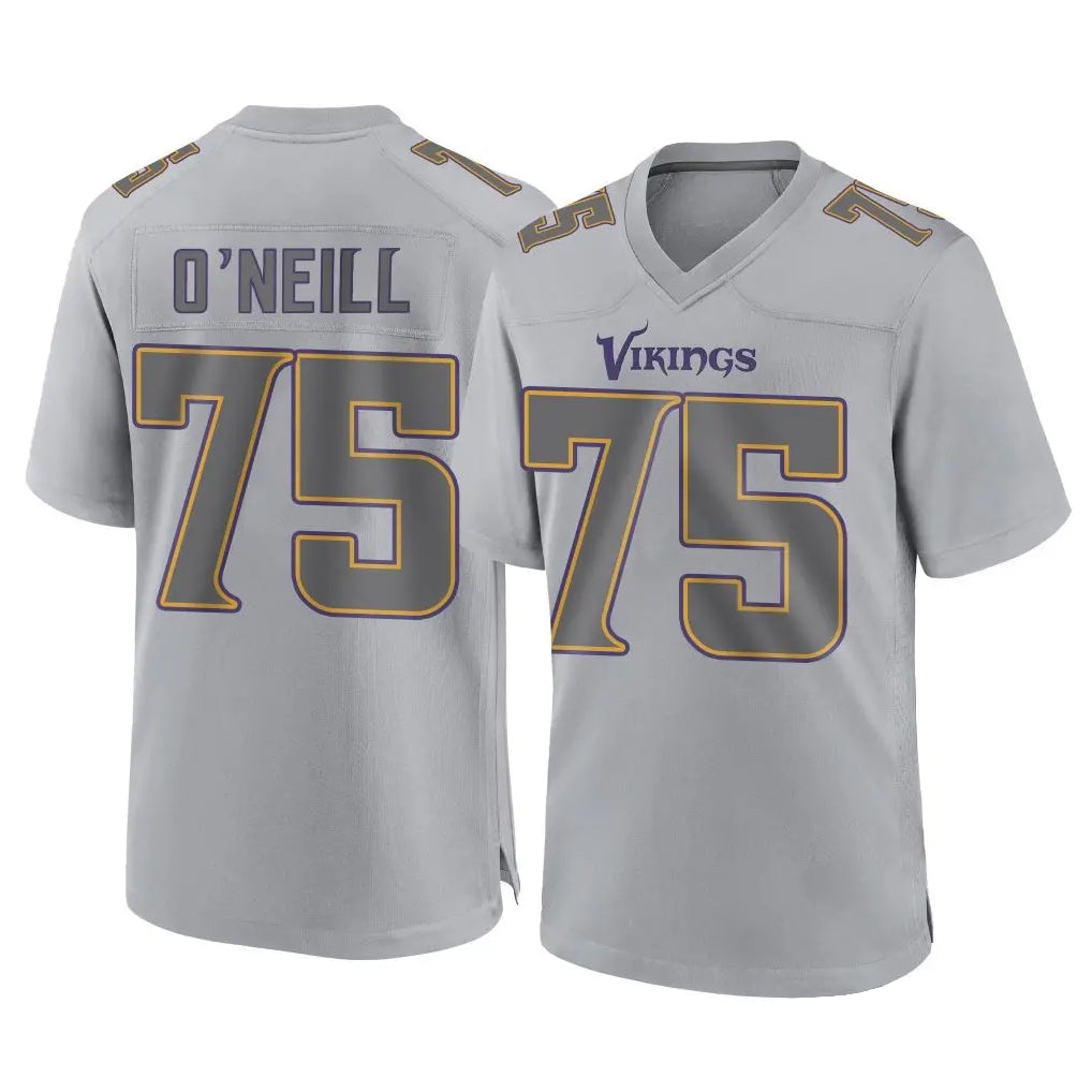 M.Vikings #75 Brian O'Neill Player Gray Atmosphere Fashion Home Game Gdoa Stitched Jerseys