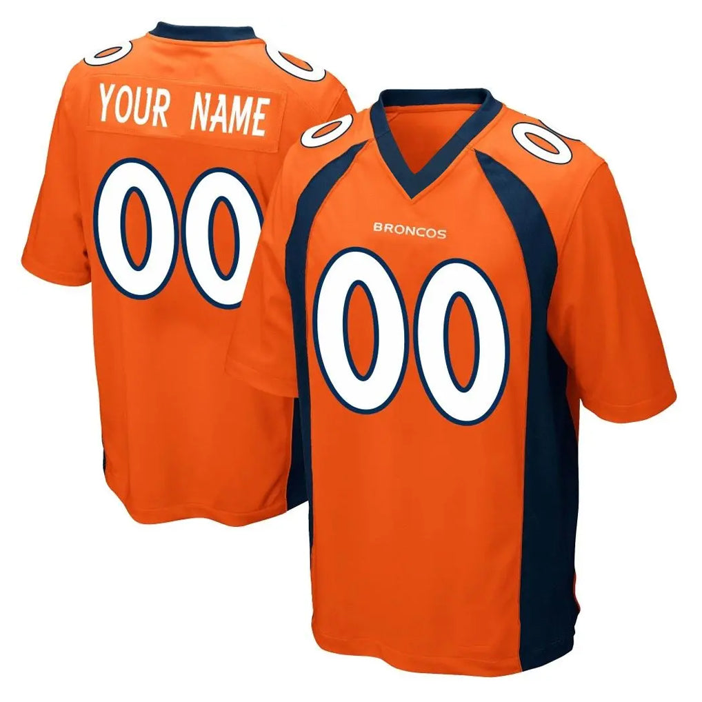 Custom D.Broncos Orange Color Home Game Any Name & Numbers Gdoa Stitched Jerseys