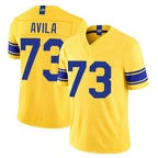 LA.Rams #73 Steve Avila Player Gold Limited Classic Sol Vapor F.U.S.E.Home Game Gdoa Stitched Jerseys