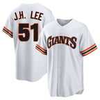SF.Giants #51 Jung Hoo Lee Player White Throwback Cooperstown Collection Home Game Fdoa Stitched Jerseys