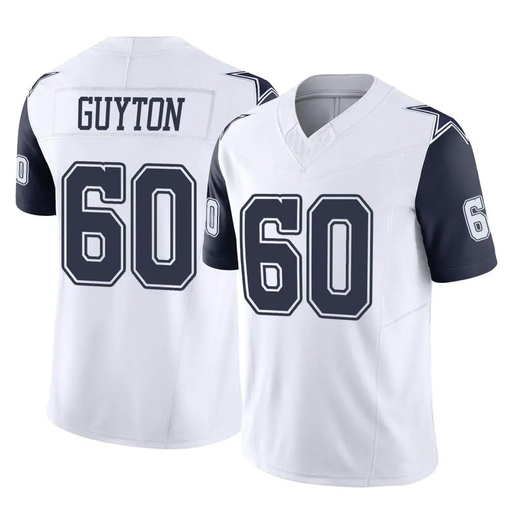 D.Cowboys #60 Tyler Guyton Player White-Navy Limited Vapor F.U.S.E. Home Game Gdoa Stitched Jerseys