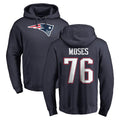 NE.Patriots #76 Morgan Moses Player Navy LOGO Pullover Hoodies Home Game Gdoa Stitched Jerseys