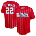 M.Marlins #22 Sandy Alcantara Player Red City Connect Home Game Fdoa Stitched Jerseys