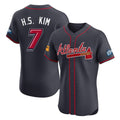 A.Braves #7 Ha-Seong Kim Player Navy 2025 Speedway Classic Limited Elite Home Game Gdoa Stitched Jerseys