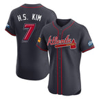 A.Braves #7 Ha-Seong Kim Player Navy 2025 Speedway Classic Limited Elite Home Game Gdoa Stitched Jerseys