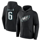 P.Eagles #6 DeVonta Smith Player Black Pullover Hoodies Home Game Gdoa Stitched Jerseys