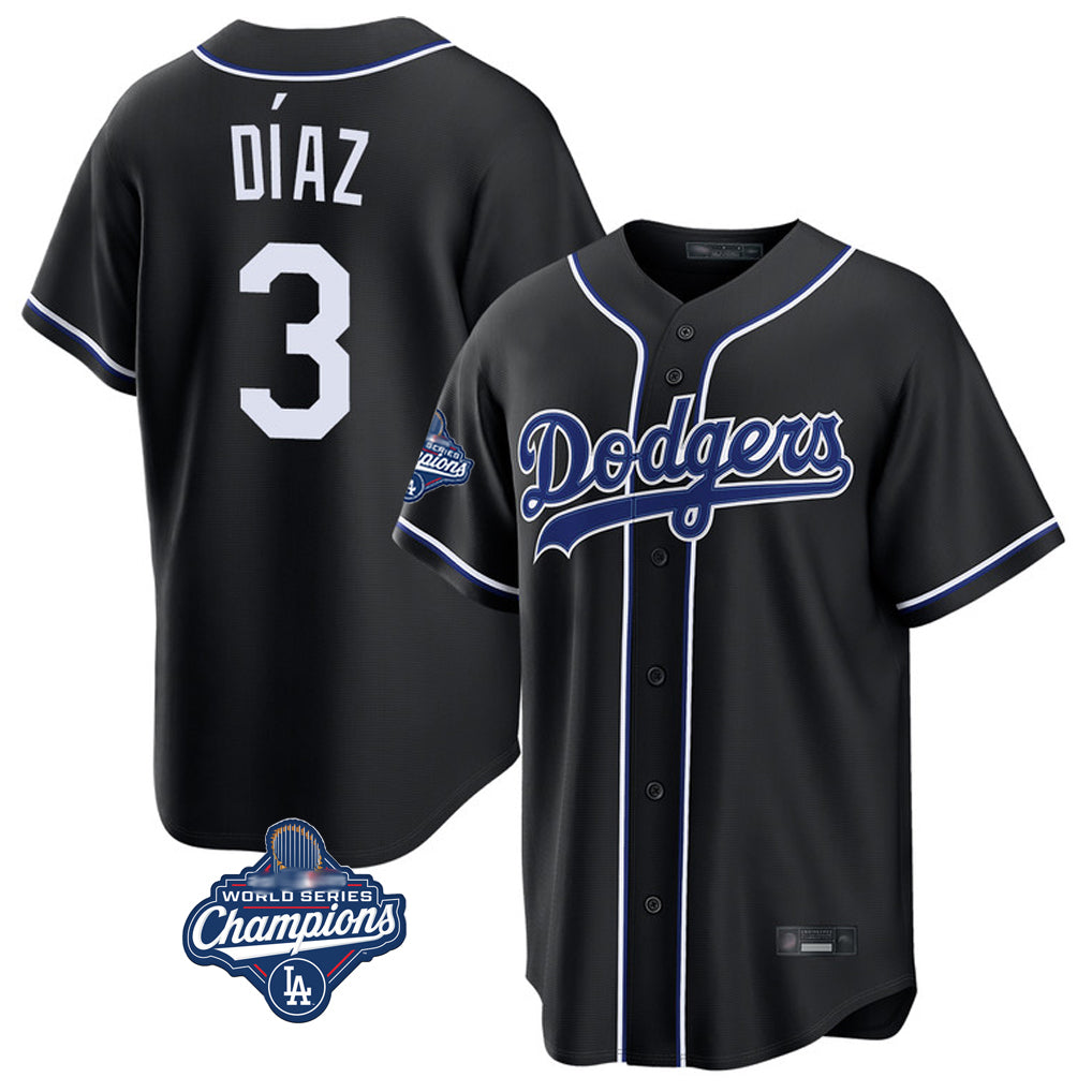 LA.Dodgers #3 Edwin D¨ªaz Player Black World Series Meet Carbon Limited Home Fdoa Stitched Jerseys