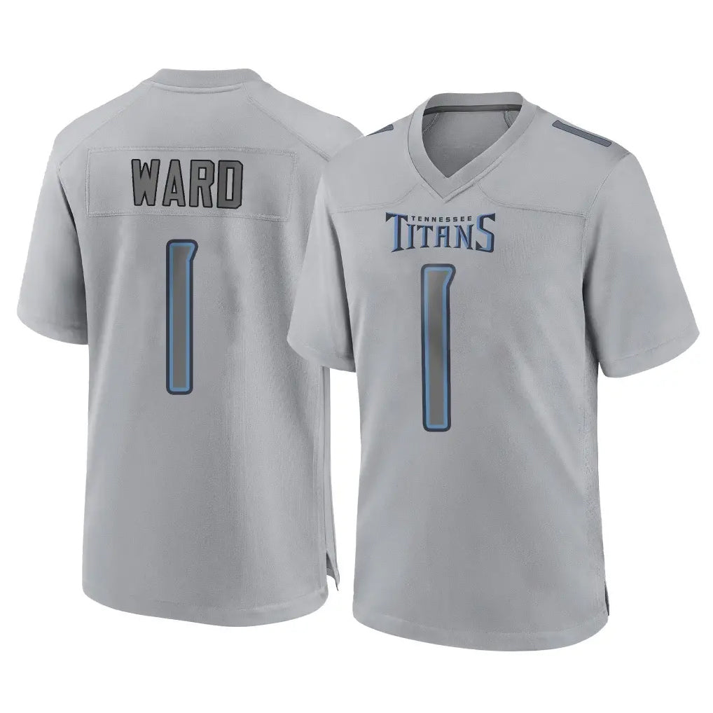 T.Titans #1 Cam Ward Player Gray Atmosphere Fashion Home Game Gdoa Stitched Jerseys