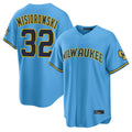 M.Brewers #32 Jacob Misiorowski Player Light Blue Road Stadium Game Fdoa Stitched Jerseys