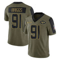 NY.Jets #91 Jowon Briggs Player Olive Salute To Service Limited Game Gdoa Stitched Jerseys