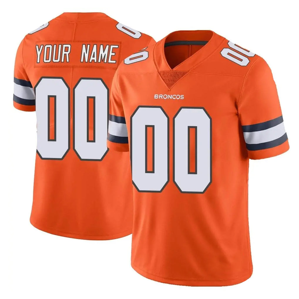Custom D.Broncos Orange Vapor Untouchable Limited Home Game Any Name & Numbers Gdoa Stitched Jerseys