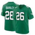 P.Eagles #26 Saquon Barkley Player Green Kelly Alternate Home Game Gdoa Stitched Jerseys
