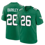 P.Eagles #26 Saquon Barkley Player Green Kelly Alternate Home Game Gdoa Stitched Jerseys