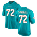 M.Dolphins #72 Jonah Savaiinaea Player Aqua Home Game Gdoa Stitched Jerseys