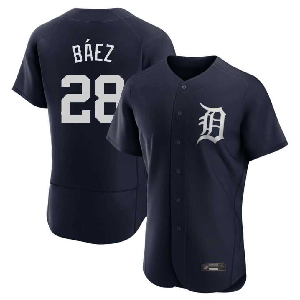 D.Tigers #28 Javier B¨¢ez Player Navy Limited Elite Home Gdoa Stitched Jerseys