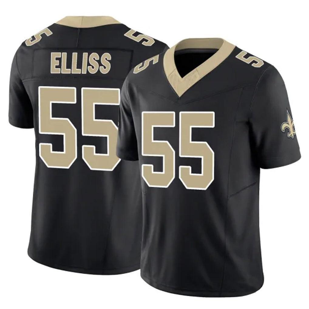 NO.Saints #55 Kaden Elliss Player Black Limited Vapor F.U.S.E. Home Game Gdoa Stitched Jerseys