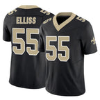 NO.Saints #55 Kaden Elliss Player Black Limited Vapor F.U.S.E. Home Game Gdoa Stitched Jerseys