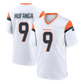D.Broncos #9 Talanoa Hufanga Player White Home Game Gdoa Stitched Jerseys
