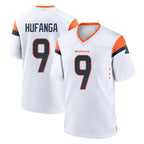 D.Broncos #9 Talanoa Hufanga Player White Home Game Gdoa Stitched Jerseys