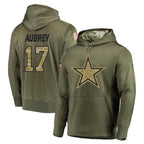 D.Cowboys #17 Brandon Aubrey Player Olive Salute to Service Pullover Hoodies Home Game Gdoa Stitched Jerseys