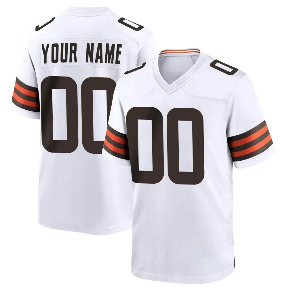Custom C.Browns White Home Game Any Name & Numbers Gdoa Stitched Jerseys