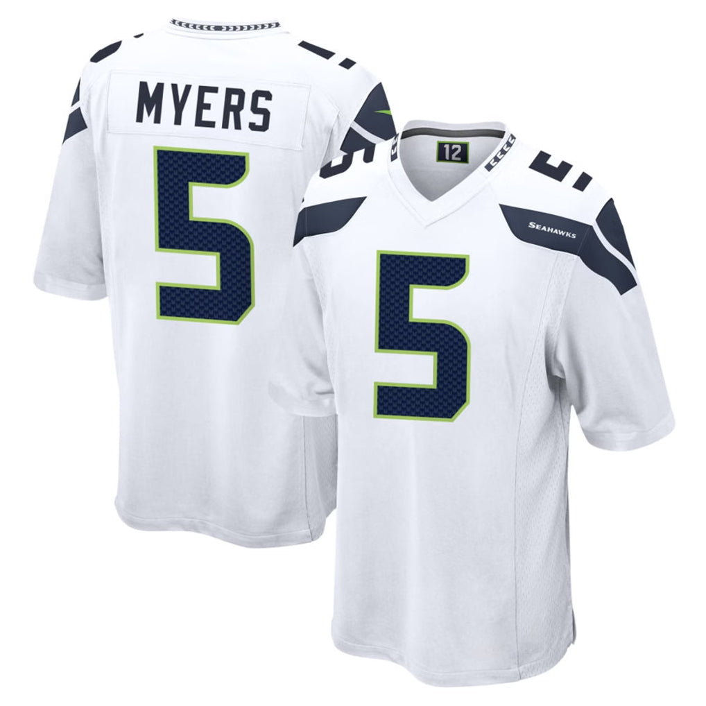 S.Seahawks #5 Jason Myers Player White Home Game Gdoa Stitched Jerseys