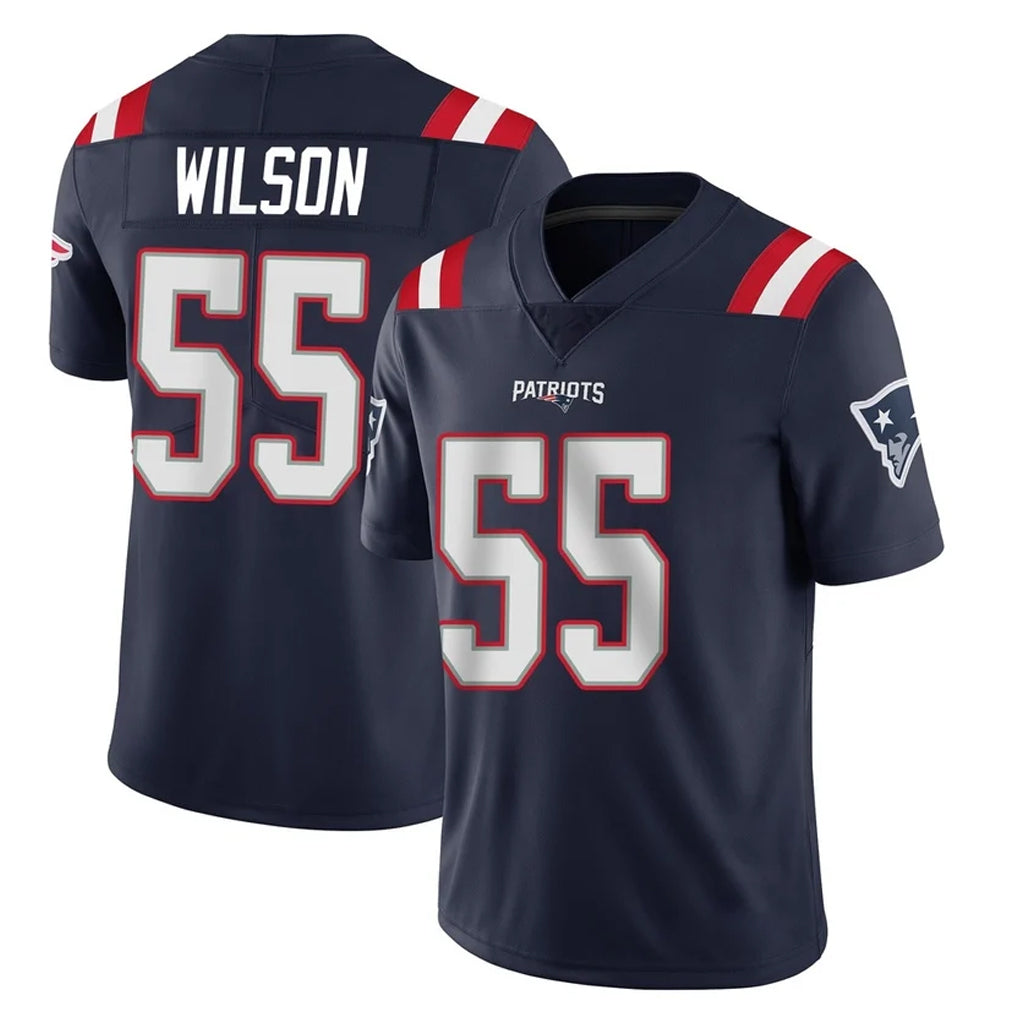 NE.Patriots #55 Jared Wilson Player Navy Vapor Untouchable Home Game Gdoa Stitched Jerseys