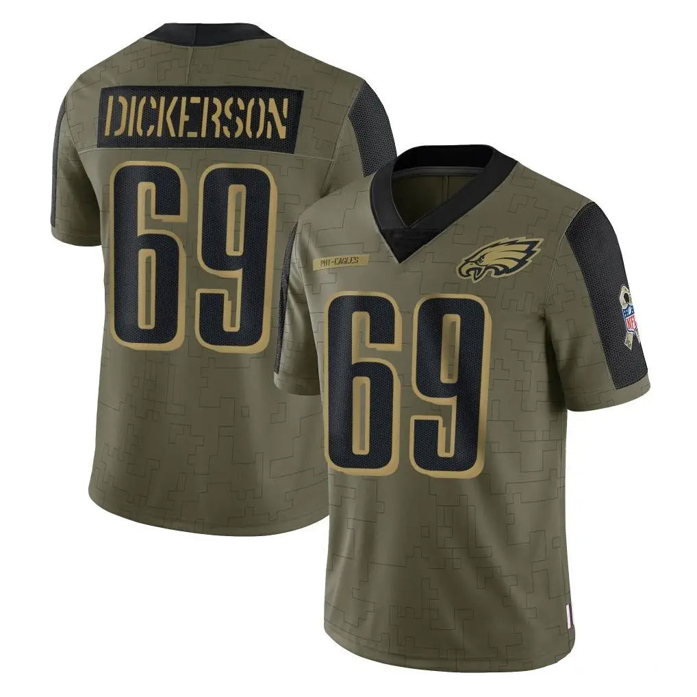 P.Eagles #69 Landon Dickerson Player Olive Salute To Service Limited Game Gdoa Stitched Jerseys