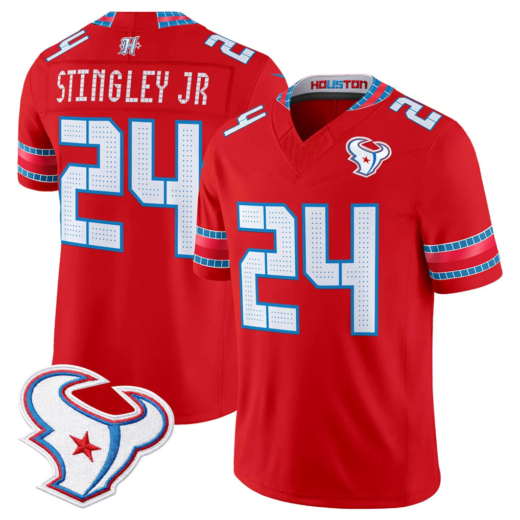 H.Texans #24 Derek Stingley Jr. Player Red 2026 Rivalries Vapor Limited Home Game Gdoa Stitched jerseys