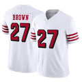 SF.49ers #27 Ji'Ayir Brown Player White Limited Alternate Vapor F.U.S.E. Home Game Gdoa Stitched Jerseys
