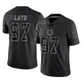 IN.Colts #97 Laiatu Latu Player Black Reflective Limited Game Gdoa Stitched Jerseys