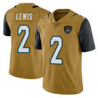 J.Jaguars #2 Jourdan Lewis Player Gold Vapor Limited Home Game Gdoa Stitched Jerseys