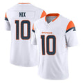 D.Broncos #10 Bo Nix Player White Limited Vapor F.U.S.E. Home Game Gdoa Stitched Jerseys
