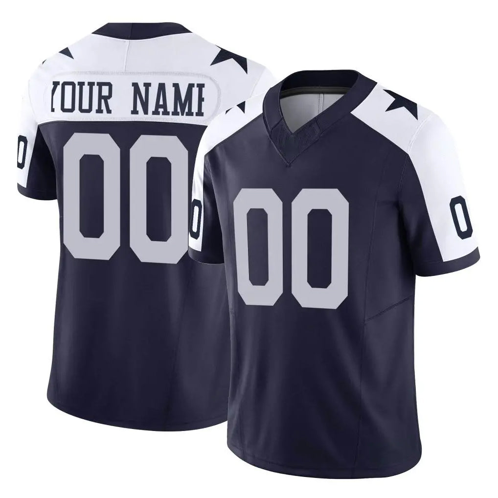 Custom D.Cowboys Navy-White Limited Alternate Vapor F.U.S.E. Home Game Any Name & Numbers Gdoa Stitched Jerseys