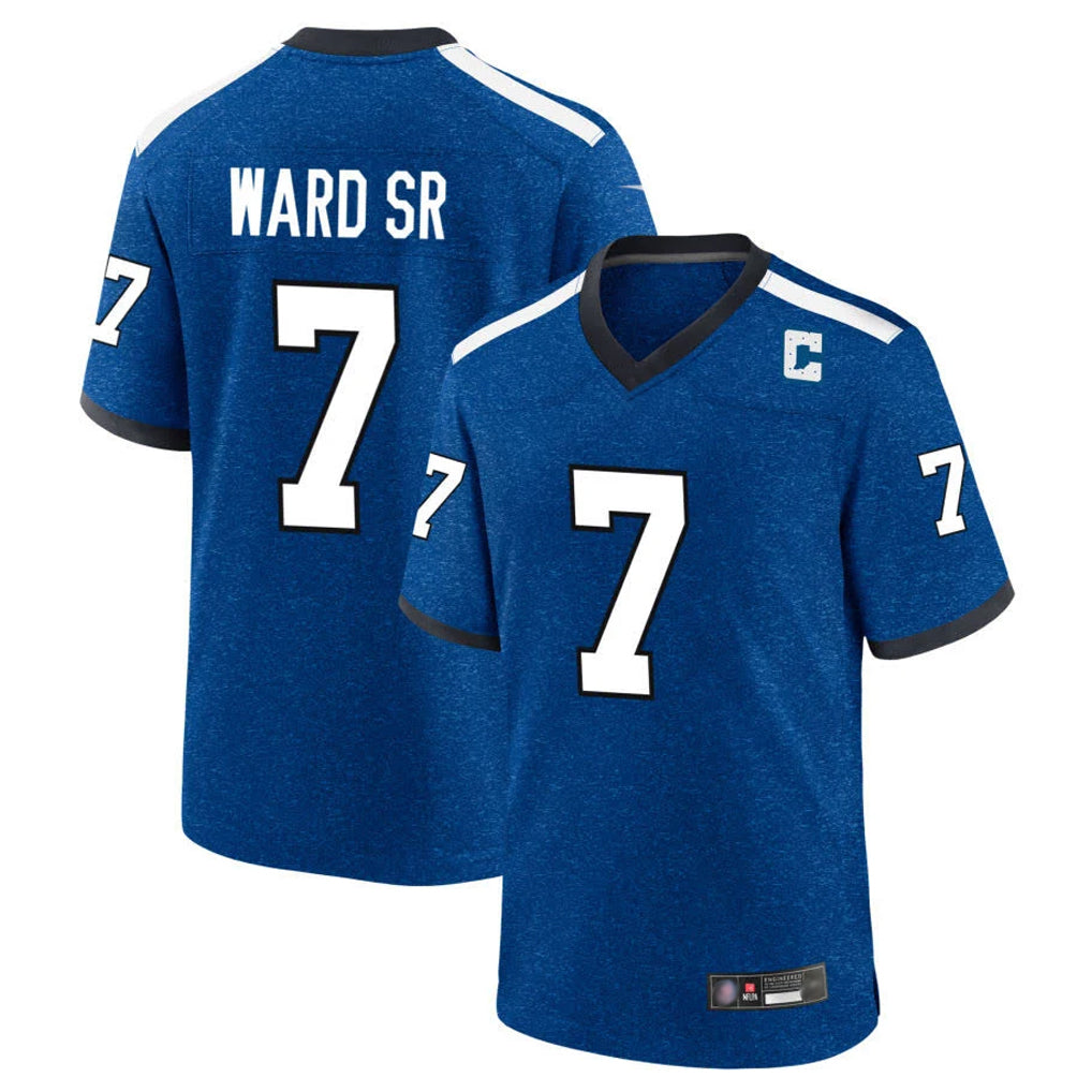 IN.Colts #7 Charvarius Ward Sr. Player Royal Alternate Indiana Nights Home Game Gdoa Stitched Jerseys