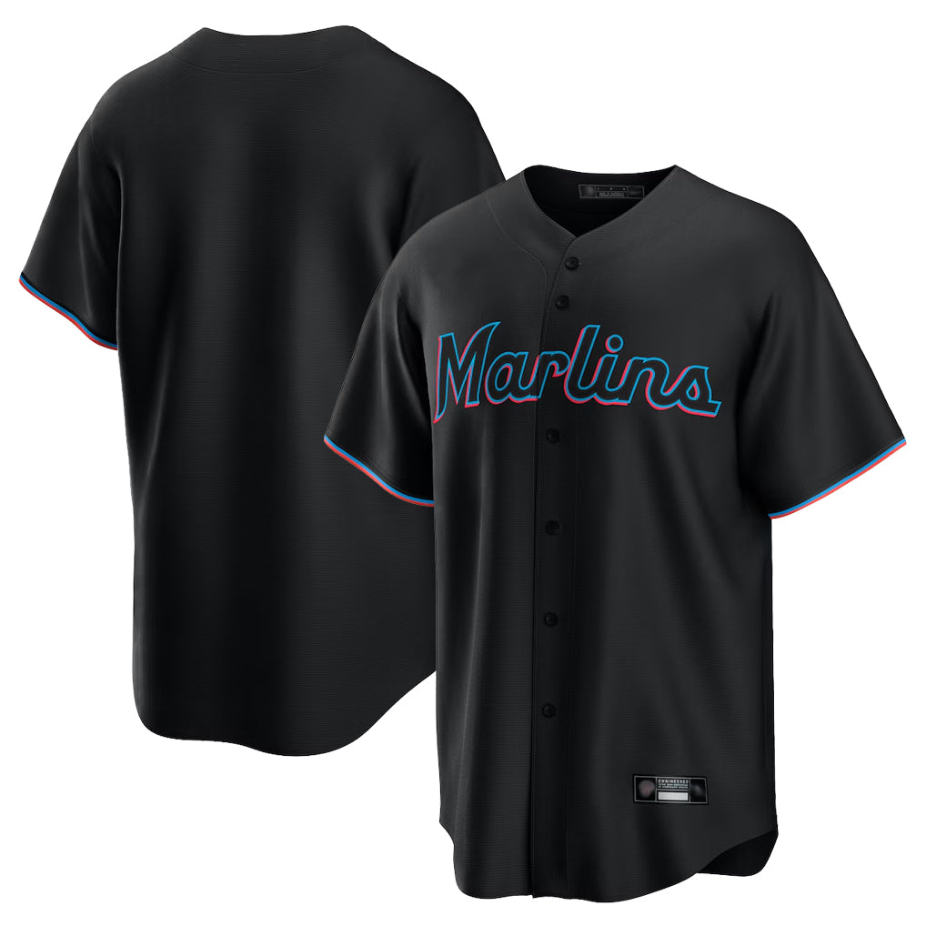 M.Marlins ## Marlins Blank Player Black  Home Game Fdoa Stitched Jerseys